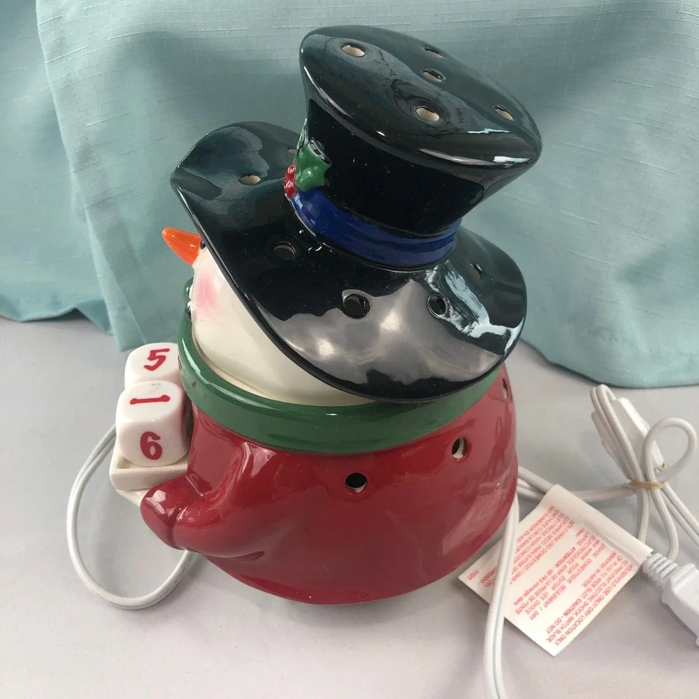 Scentsy Retired Snowman Countdown Electric Wax Warmer Christmas Holiday Decor